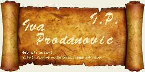 Iva Prodanović vizit kartica